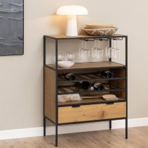 Salvo Wooden Storage Cabinet With 4 Shelves In Matt Wild Oak