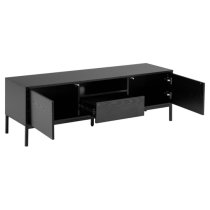 Salvo Wooden TV Stand With 2 Doors 1 Drawer In Ash Black