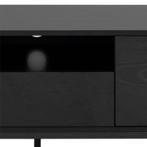 Salvo Wooden TV Stand With 2 Doors 1 Drawer In Ash Black