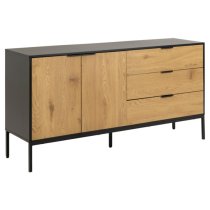 Salvo Wooden Sideboard With 2 Doors 3 Drawers In Matt Wild Oak