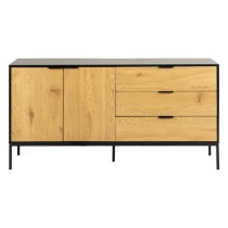 Salvo Wooden Sideboard With 2 Doors 3 Drawers In Matt Wild Oak