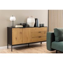 Salvo Wooden Sideboard With 2 Doors 3 Drawers In Matt Wild Oak