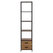 Salvo Wooden Bookcase With 2 Drawers 3 Shelves In Matt Wild Oak