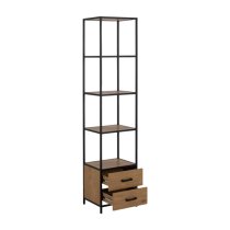 Salvo Wooden Bookcase With 2 Drawers 3 Shelves In Matt Wild Oak