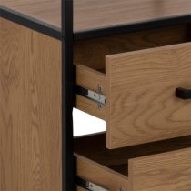 Salvo Wooden Bookcase With 2 Drawers 3 Shelves In Matt Wild Oak