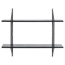 Barrie Wooden Wall Shelf Wall Hung With 2 Shelves In Matt Black