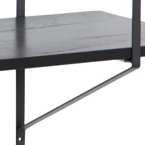 Barrie Wooden Wall Shelf Wall Hung With 2 Shelves In Matt Black