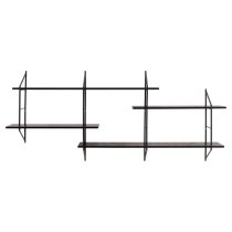 Barrie Wooden Wall Shelf Wall Hung With 4 Shelves In Matt Black