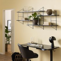 Barrie Wooden Wall Shelf Wall Hung With 4 Shelves In Matt Black