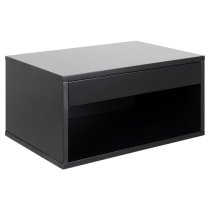 Cairns Wooden Bedside Cabinet Wall Hung 1 Drawer In Black