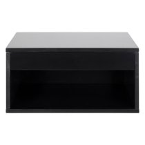 Cairns Wooden Bedside Cabinet Wall Hung 1 Drawer In Black