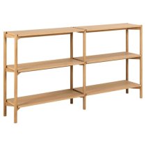 Barstow Wooden Bookcase Wide With 4 Shelves In Oak