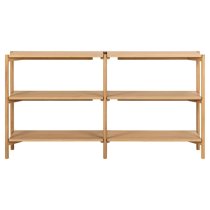 Barstow Wooden Bookcase Wide With 4 Shelves In Oak