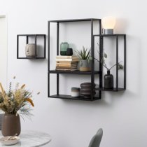 Galway Metal Wall Shelf 2 Tier Small In Matt Black