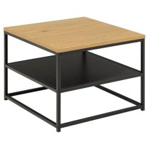 Giza Wooden Coffee Table Square In Matt Wild Oak With Undershelf