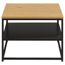 Giza Wooden Coffee Table Square In Matt Wild Oak With Undershelf