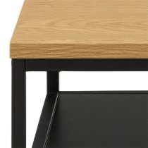 Giza Wooden Coffee Table Square In Matt Wild Oak With Undershelf