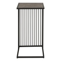 Surf Wooden Side Table In Black Marble Effect