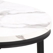 Suva Wooden Set Of 2 Coffee Tables In White Marble Effect