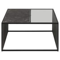 Surf Glass And Wooden Coffee Table With Matt Black Base