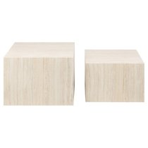 Delft Wooden Set Of 2 Coffee Tables In Travertine