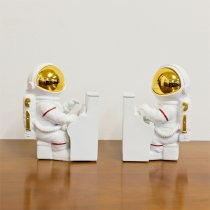 Spaceman Piano Playing Astronaut Book Ends Figurine In Pair