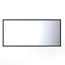 Laax Wall Mirror Rectangular In Matt Black Wooden Frame