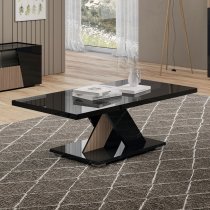 Enna High Gloss Coffee Table Rectangular In Black