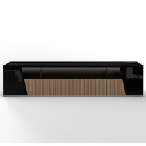 Enna High Gloss TV Stand In Black With 4 Doors And LED