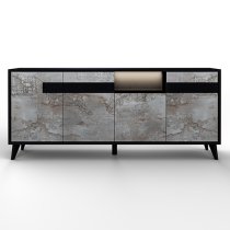 Laax Sideboard In Matt Black Oxide With 4 Doors 1 Shelf And LED