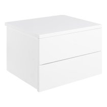 Aviana Wall Hung Wooden Bedside Cabinet With 2 Drawers In White