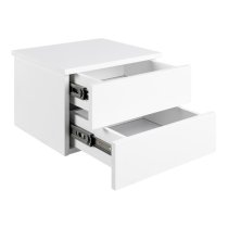 Aviana Wall Hung Wooden Bedside Cabinet With 2 Drawers In White