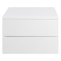 Aviana Wall Hung Wooden Bedside Cabinet With 2 Drawers In White