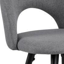 Aliya Light Grey Fabric Bar Chairs With Metal Frame In Pair