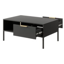 Lech Wooden Coffee Table With 2 Drawers In Anthracite