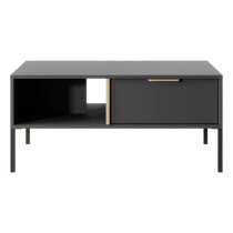 Lech Wooden Coffee Table With 2 Drawers In Anthracite