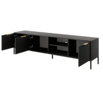 Lech Wooden TV Stand With 3 Doors 1 Shelf In Anthracite