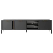 Lech Wooden TV Stand With 3 Doors 1 Shelf In Anthracite