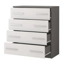 Oxnard Wooden Chest Of 4 Drawers In Matt Grey