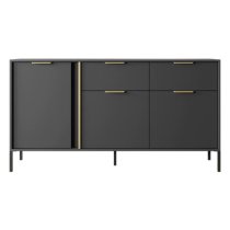 Lech Wooden Sideboard With 3 Doors 2 Drawers In Anthracite