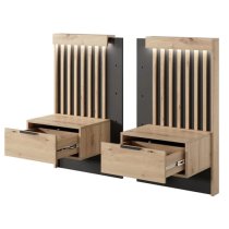 Turin Wooden Set Of 2 Bedside Tables In Artisan Oak