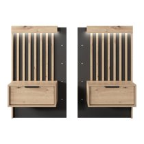 Turin Wooden Set Of 2 Bedside Tables In Artisan Oak