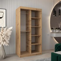 Tavira Wooden Wardrobe 2 Sliding Doors 100cm In Artisan Oak