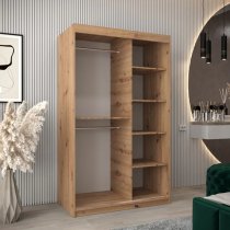 Tavira Wooden Wardrobe 2 Sliding Doors 120cm In Artisan Oak