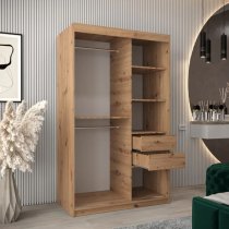 Tavira Wooden Wardrobe 2 Sliding Doors 120cm In Artisan Oak