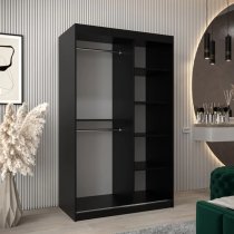 Tavira Wooden Wardrobe 2 Sliding Doors 120cm In Black