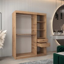 Tavira Wooden Wardrobe 2 Sliding Doors 150cm In Artisan Oak