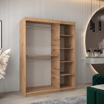 Tavira Wooden Wardrobe 2 Sliding Doors 150cm In Artisan Oak