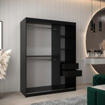 Tavira Wooden Wardrobe 2 Sliding Doors 150cm In Black