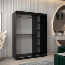 Tavira Wooden Wardrobe 2 Sliding Doors 150cm In Black